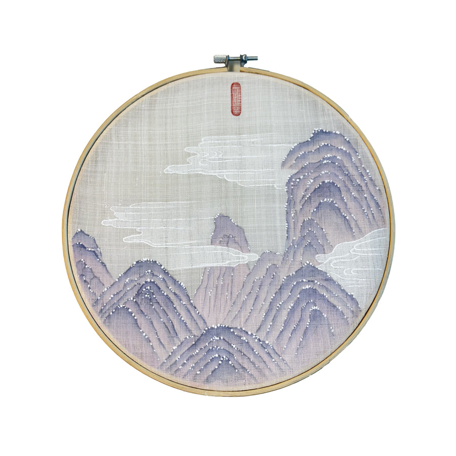 Whispers of Geumgangsan – Hand Painted  Minhwa in Bamboo Frame(10-inches)