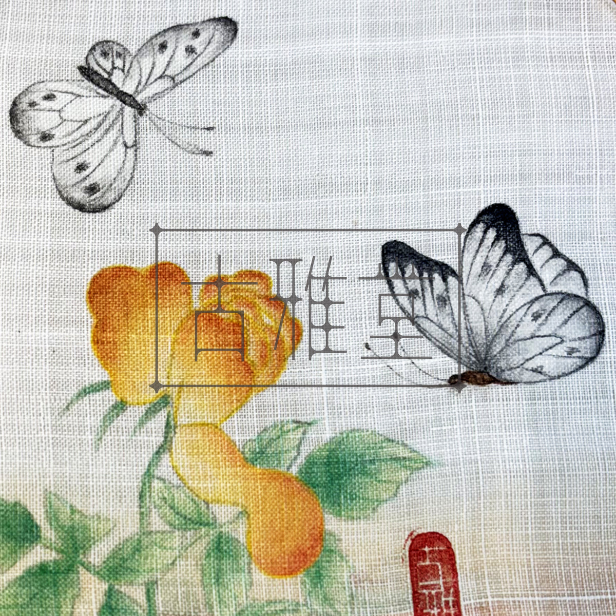 Handmade Korean Butterfly & Flower Art | Bamboo Hoop Frame | Traditional Minhwa  Painting | Natural Pigment Wall Decor(8-inches)