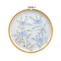 Handmade Korean Embroidery Art | Bamboo Hoop Frame | Traditional Minhwa Bird & Flower Silk Painting | Natural Pigment Decor(8-inches)