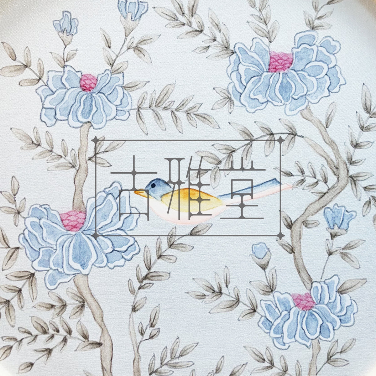 Handmade Korean Embroidery Art | Bamboo Hoop Frame | Traditional Minhwa Bird & Flower Silk Painting | Natural Pigment Decor(8-inches)