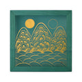 Handmade Korean Silk Painting | Ilwol Obongdo | Traditional Minhwa Sun Moon Five Peaks Art | 9x9 Inch Natural Pigment Decor