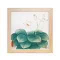 Silent Bloom – Traditional Korean Flower Painting on Silk with Natural Wood Frame