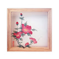 Blossoms in Bloom – Hand painted Korean Silk Art with Natural Wood Frame