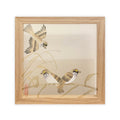 Sparrows of Peace – Korean Minhwa Painting on Silk (Hand painted)